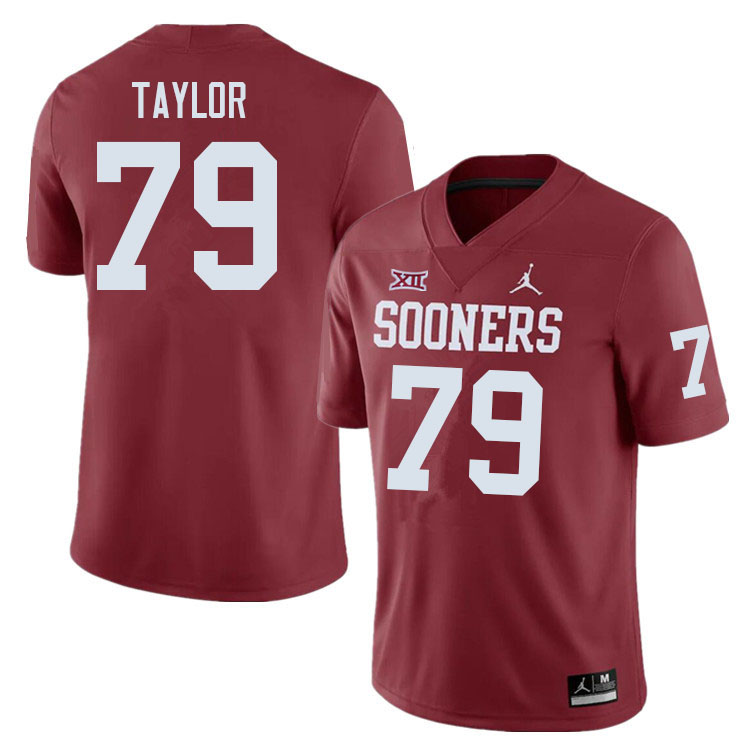 Oklahoma Sooners #79 Jake Taylor College Football Jerseys Sale-Crimson